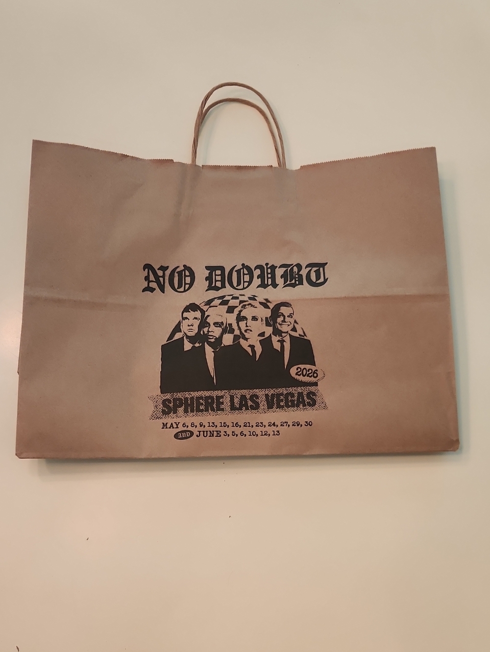 No Doubt Sphere Las Vegas Concert Tour Paper Shopping Bag Merch Gwen Stefani 202